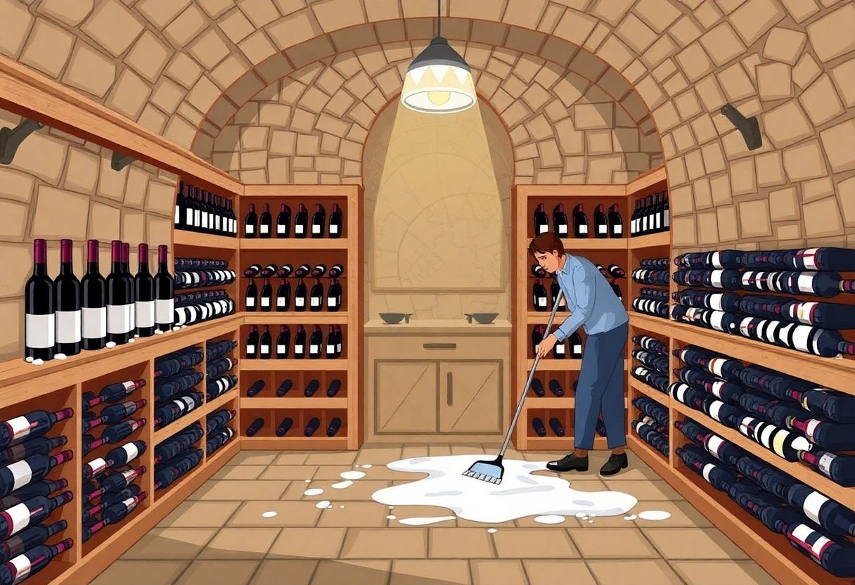 Pulizia di una cantinetta vino