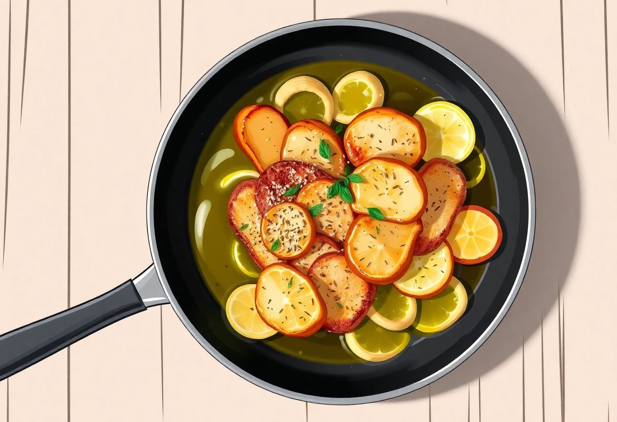 Scaloppine al vino bianco in padella