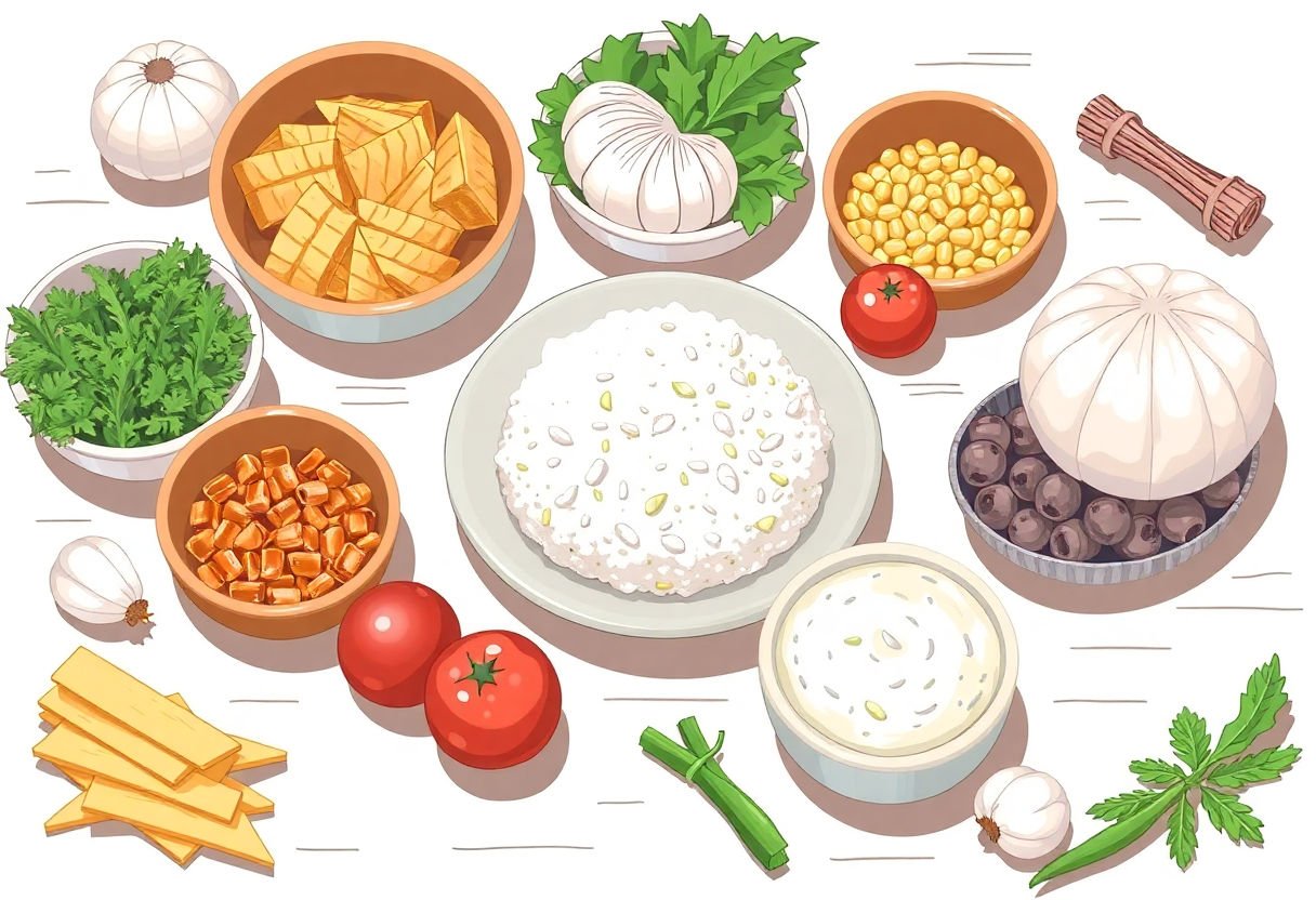 Ingredienti disposti sul tavolo