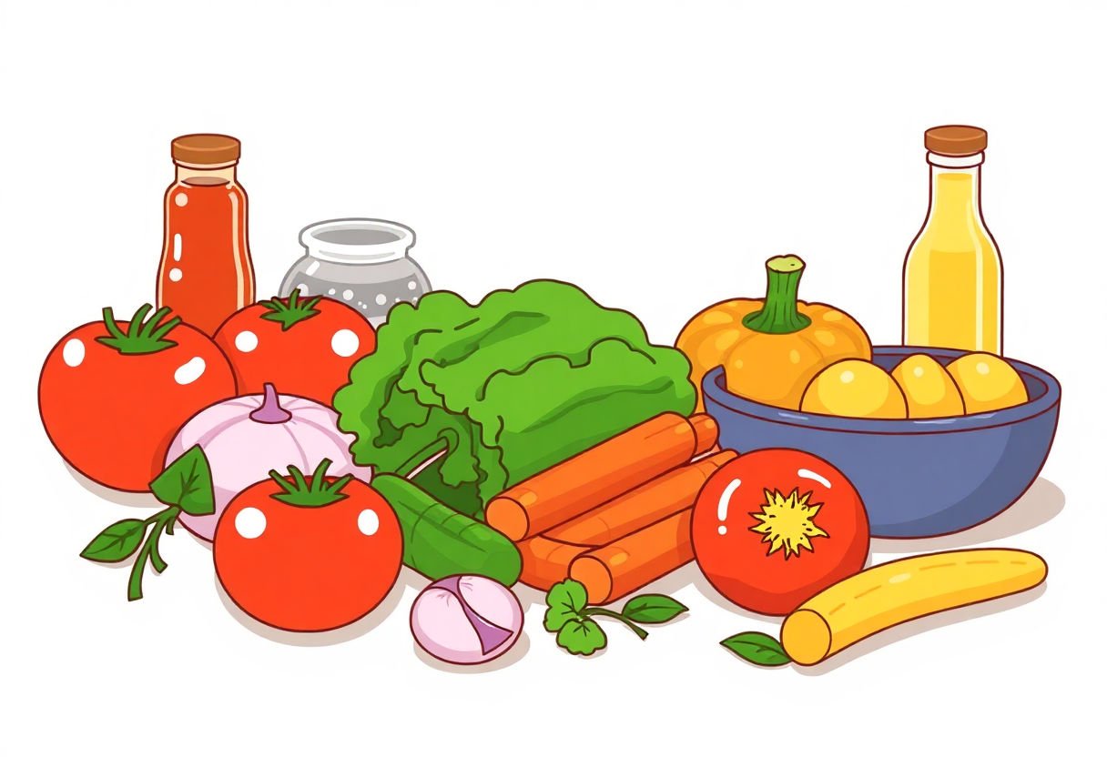Ingredienti freschi per la ricetta