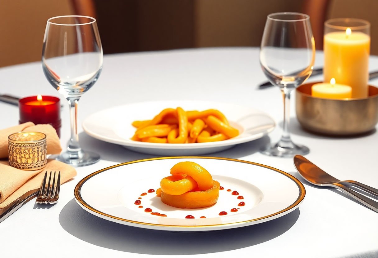 Taralli elegantemente serviti in un piatto lussuoso per una cena
