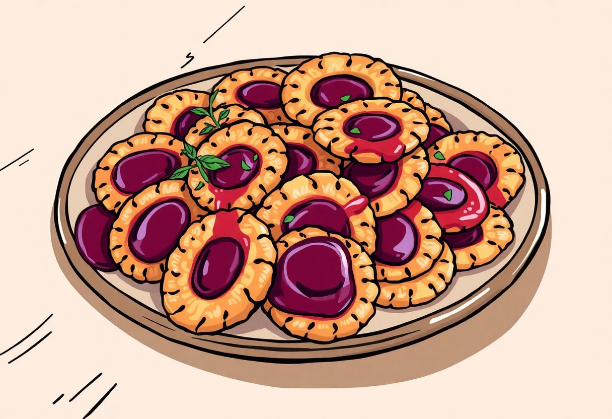 Deliziosi taralli al vino rosso su un piatto rustico